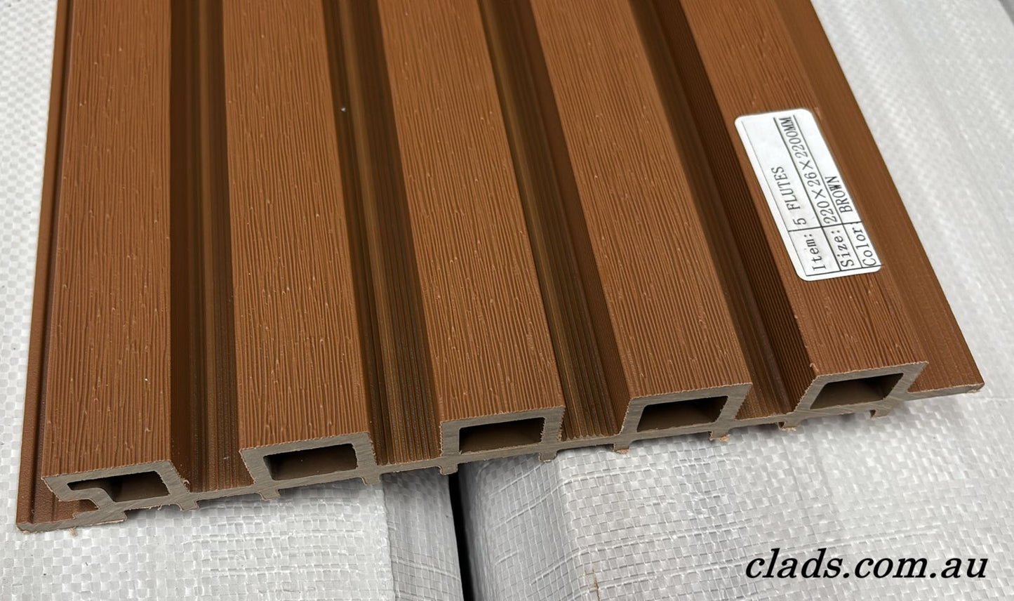 External Cladding In Brown 5 Slat 2.2 M