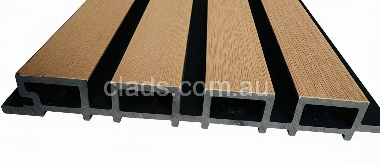 External Half Cladding In Light Teak 4 Slat 5.8 M