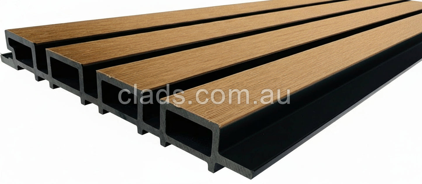 External Half Cladding In Light Teak 4 Slat 5.8 M