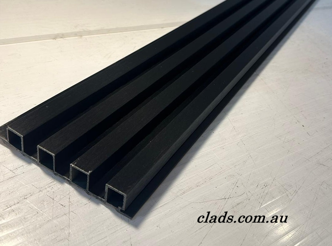 Internal Cladding in Matt Brush Black 4 Slat 2.7 M