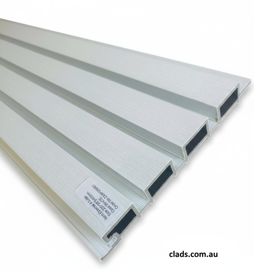 External Cladding White Color 4 Slat 2.4 Meter - Cladding Supplies Of Australia