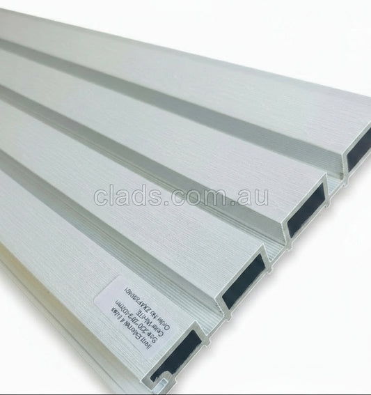 External Cladding White Color 4 Slat 2.4 Meter - Cladding Supplies Of Australia