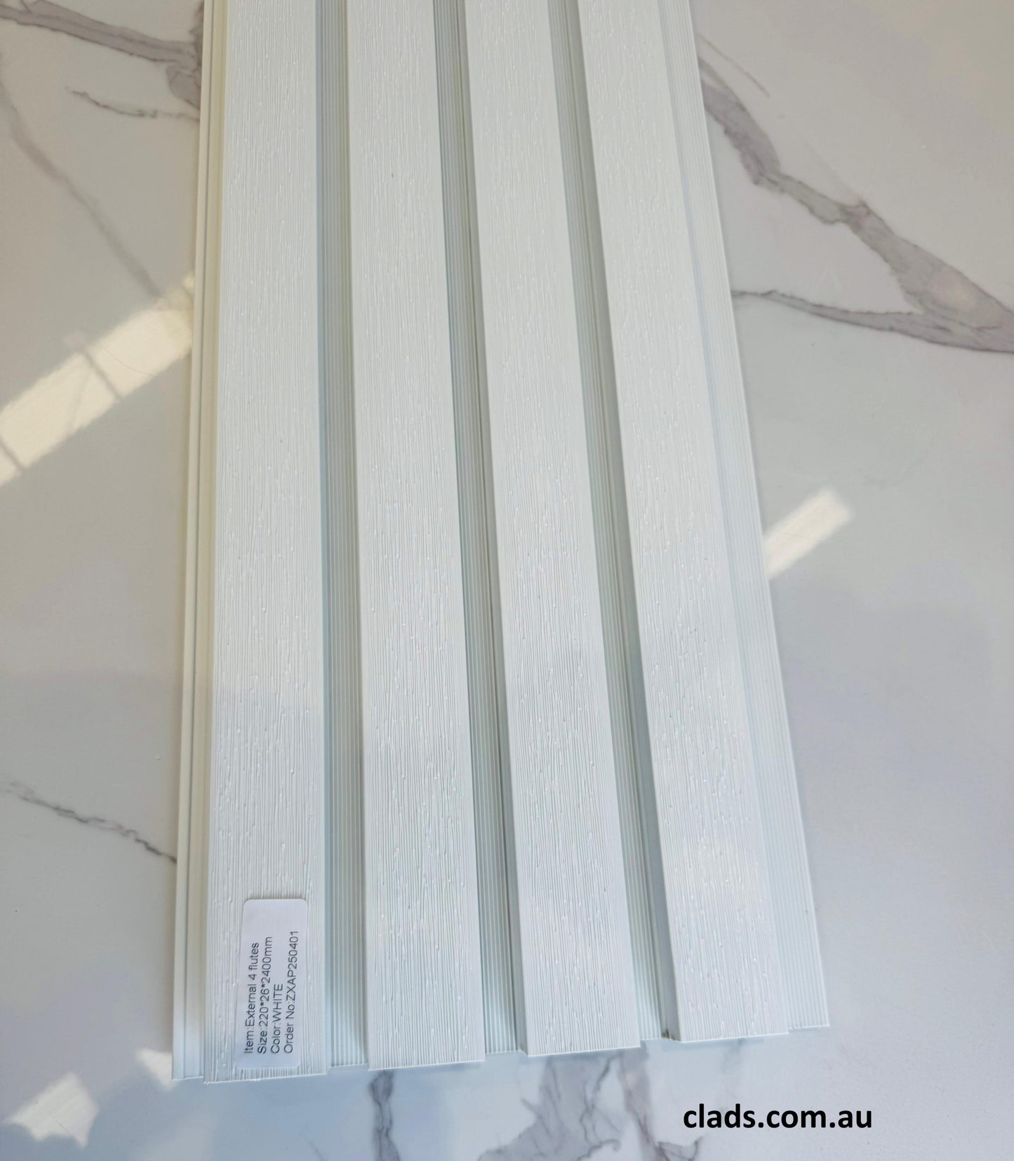 External Cladding White Color 4 Slat 2.4 Meter - Cladding Supplies Of Australia