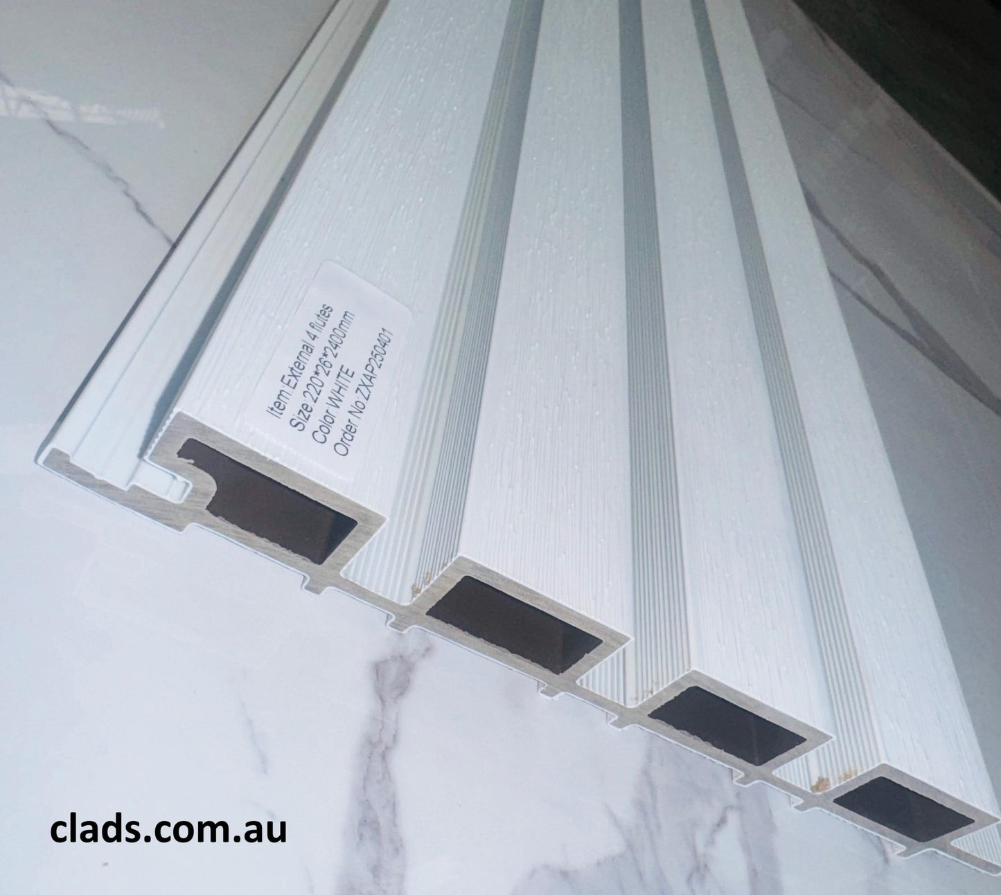 External Cladding White Color 4 Slat 2.4 Meter - Cladding Supplies Of Australia