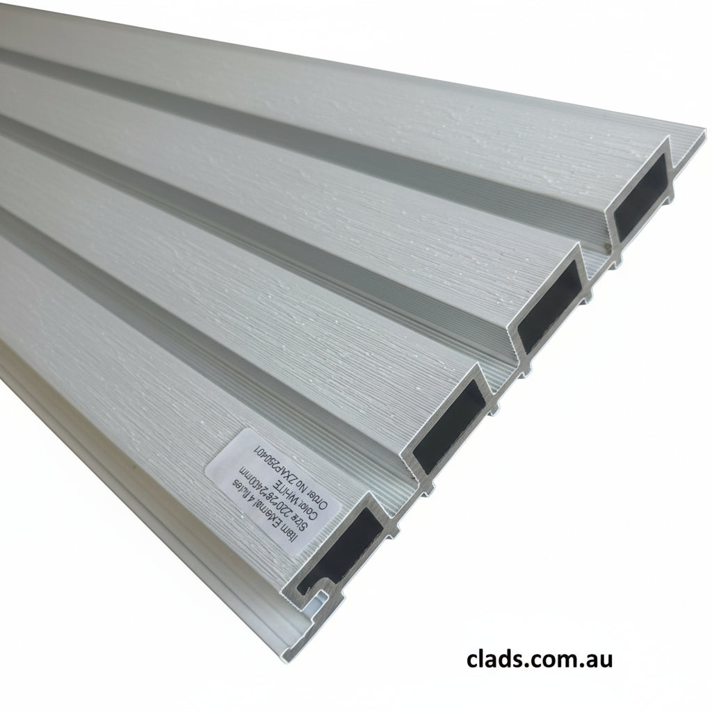 External Cladding White Color 4 Slat 2.4 Meter - Cladding Supplies Of Australia