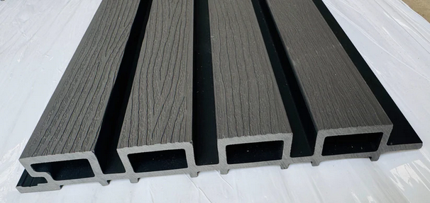 External Half Cladding in Charcoal Grey Tree Pattern 4 Slat 2.7 M