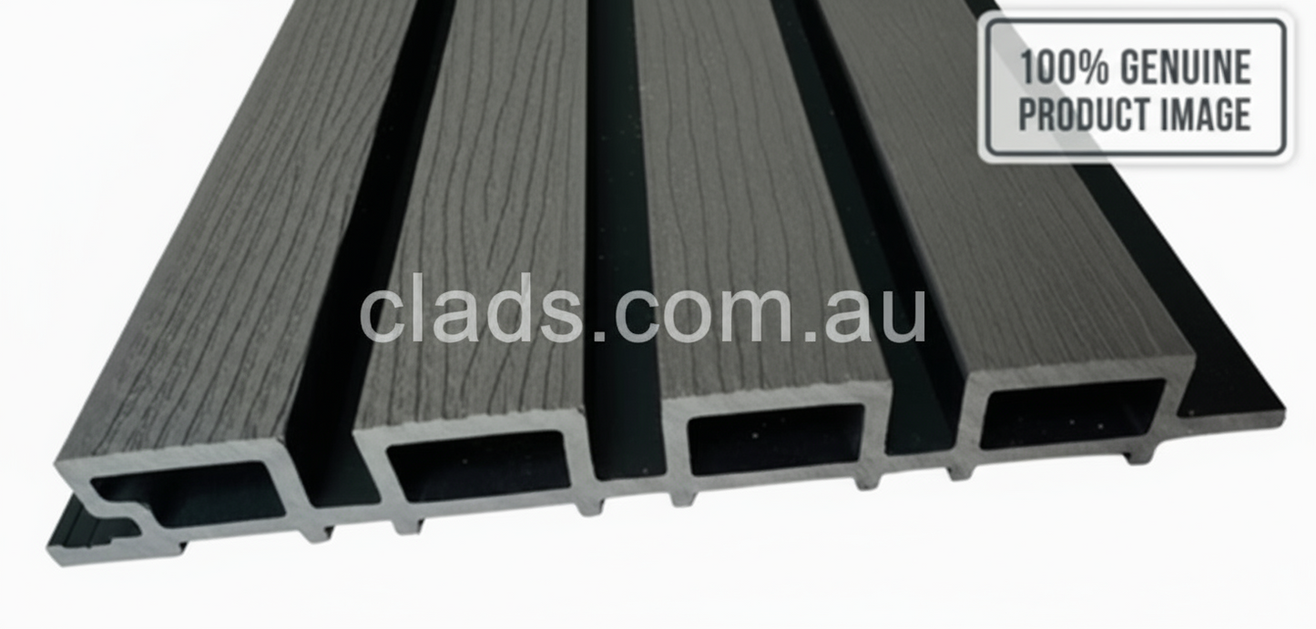 External Half Cladding in Charcoal Grey Tree Pattern 4 Slat 2.7 M - Cladding Supplies Of Australia