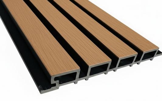 External Half Cladding In Light Teak 4 Slat 5.8 M