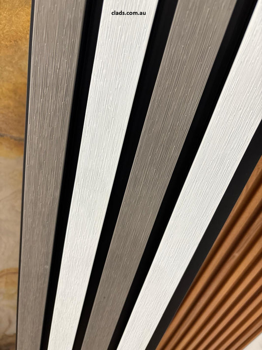 External Half Cladding in White & Grey 4 Slat 5.8 M - Cladding Supplies Of Australia