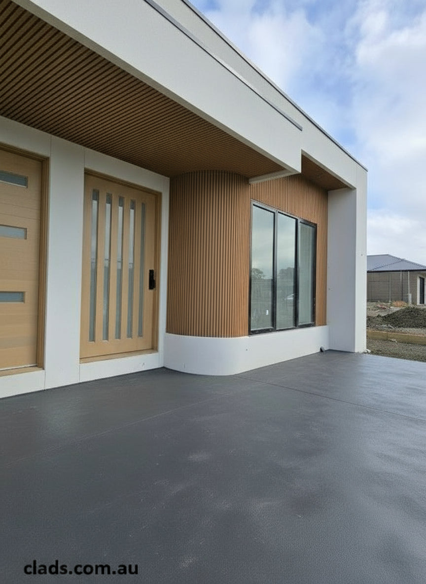 External Cladding In Light Teak 4 Slat 3 M - Cladding Supplies Of Australia