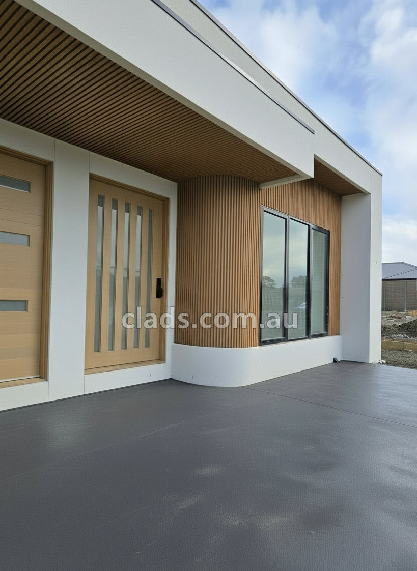 External Cladding In Light Teak 4 Slat 3 M - Cladding Supplies Of Australia