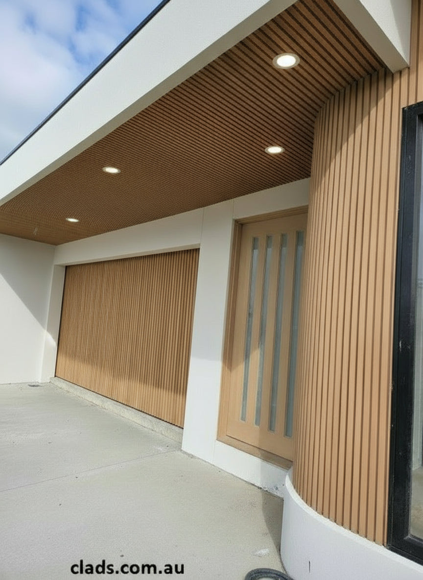 External Cladding In Light Teak 4 Slat 3 M - Cladding Supplies Of Australia