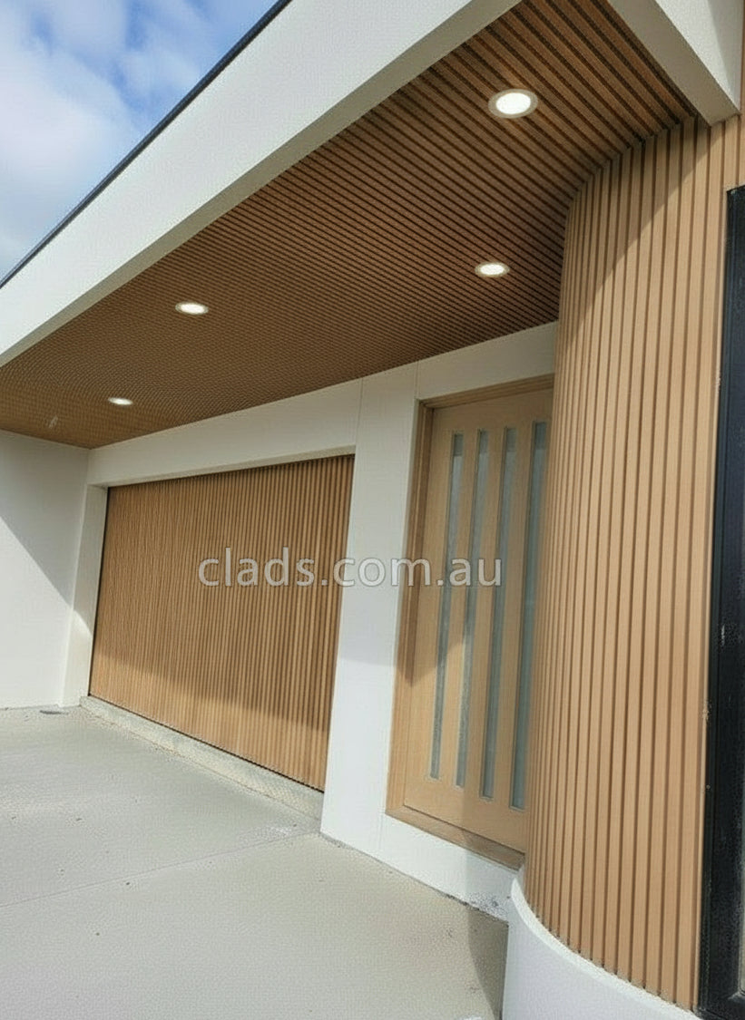 External Cladding In Light Teak 4 Slat 3 M - Cladding Supplies Of Australia