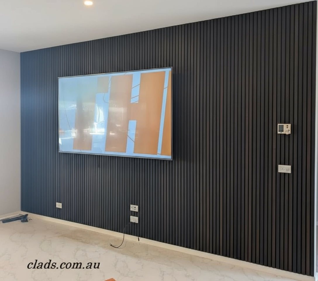 Acoustic Panel In Dark Smoke Oak 2.4 M - Cladding Supplies Of Australia