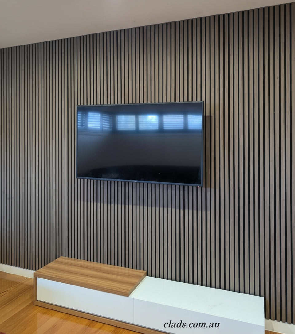 Acoustic Panel In Dark Smoke Oak 2.4 M - Cladding Supplies Of Australia