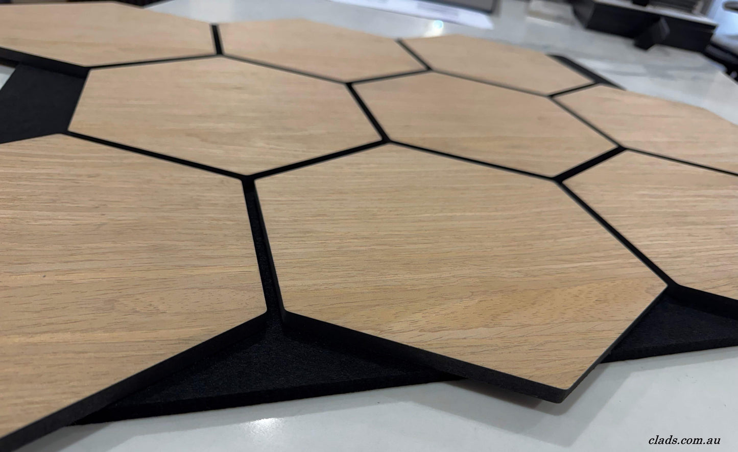 Acoustic Panel Hexagon Wood flexible 0.8 M - Cladding Supplies Of Australia