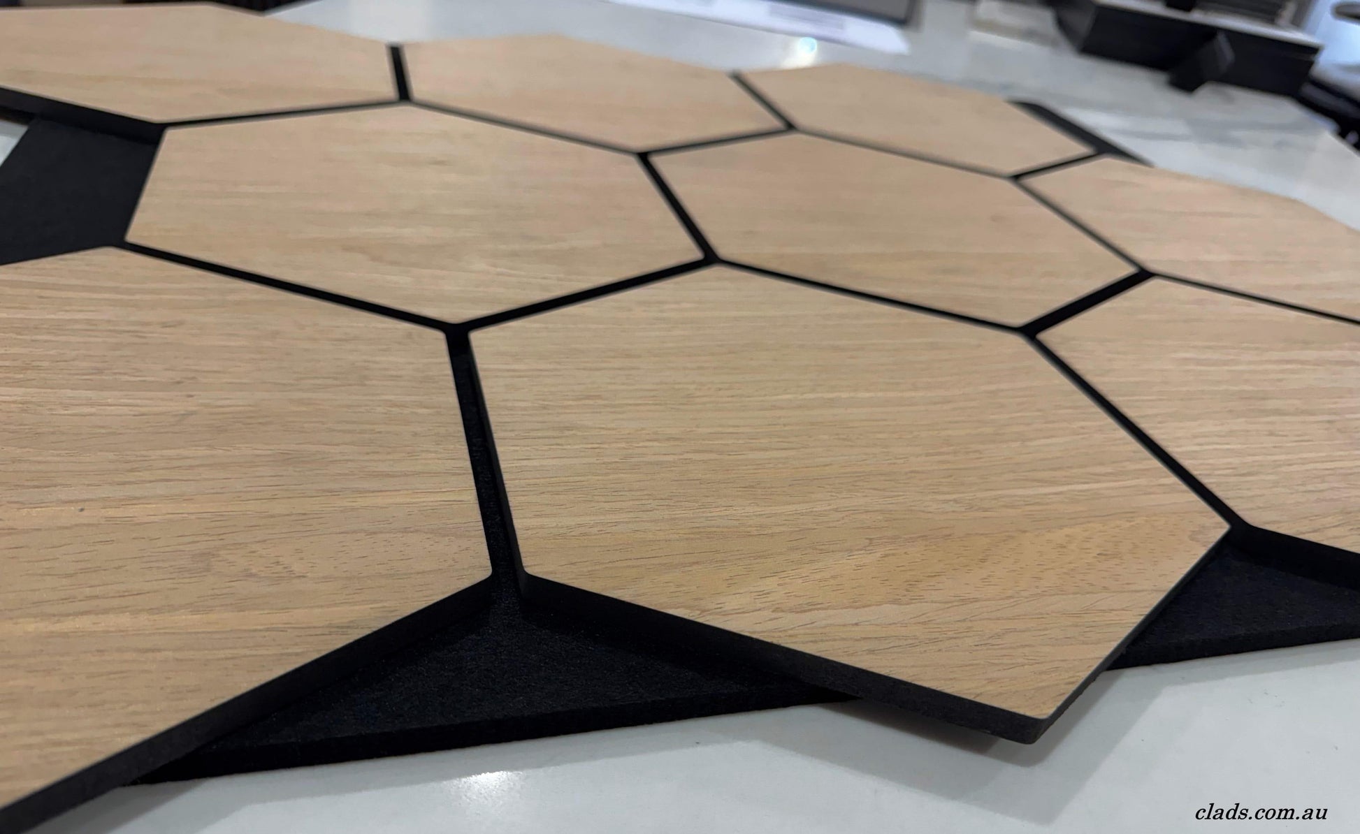Acoustic Panel Hexagon Wood flexible 0.8 M - Cladding Supplies Of Australia