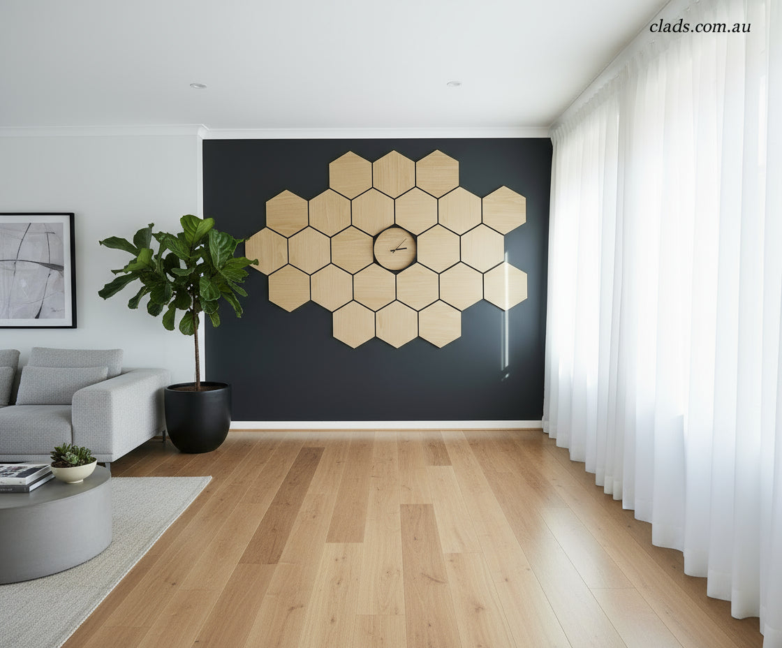 Acoustic Panel Hexagon Wood flexible 0.8 M - Cladding Supplies Of Australia