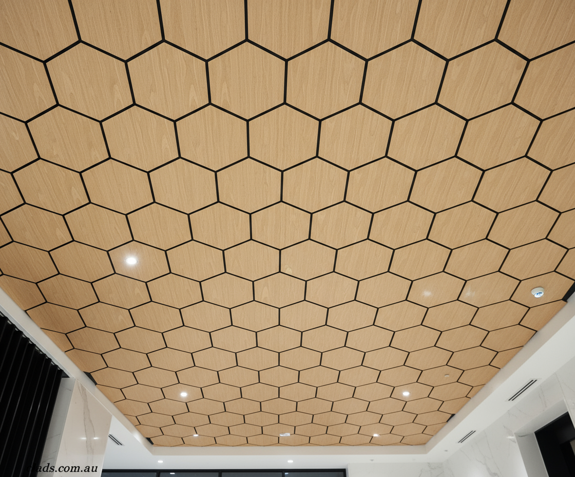 Acoustic Panel Hexagon Wood flexible 0.8 M