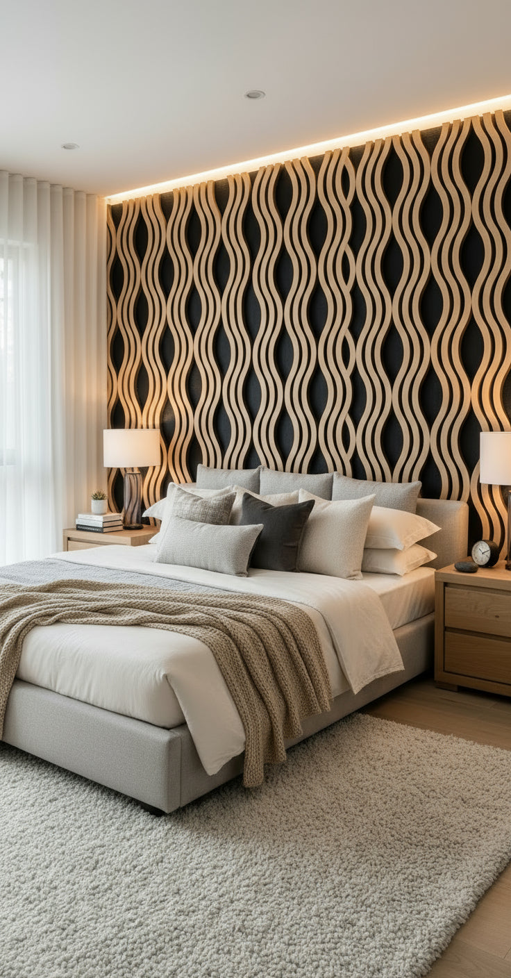 Acoustic Panel Modern Wave Wood 1.2 M