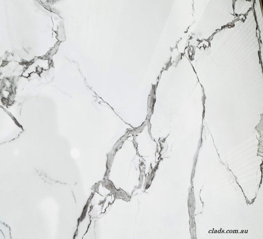 Glossy Marble Sheet in White Color 2.7 Meter - Cladding Supplies Of Australia