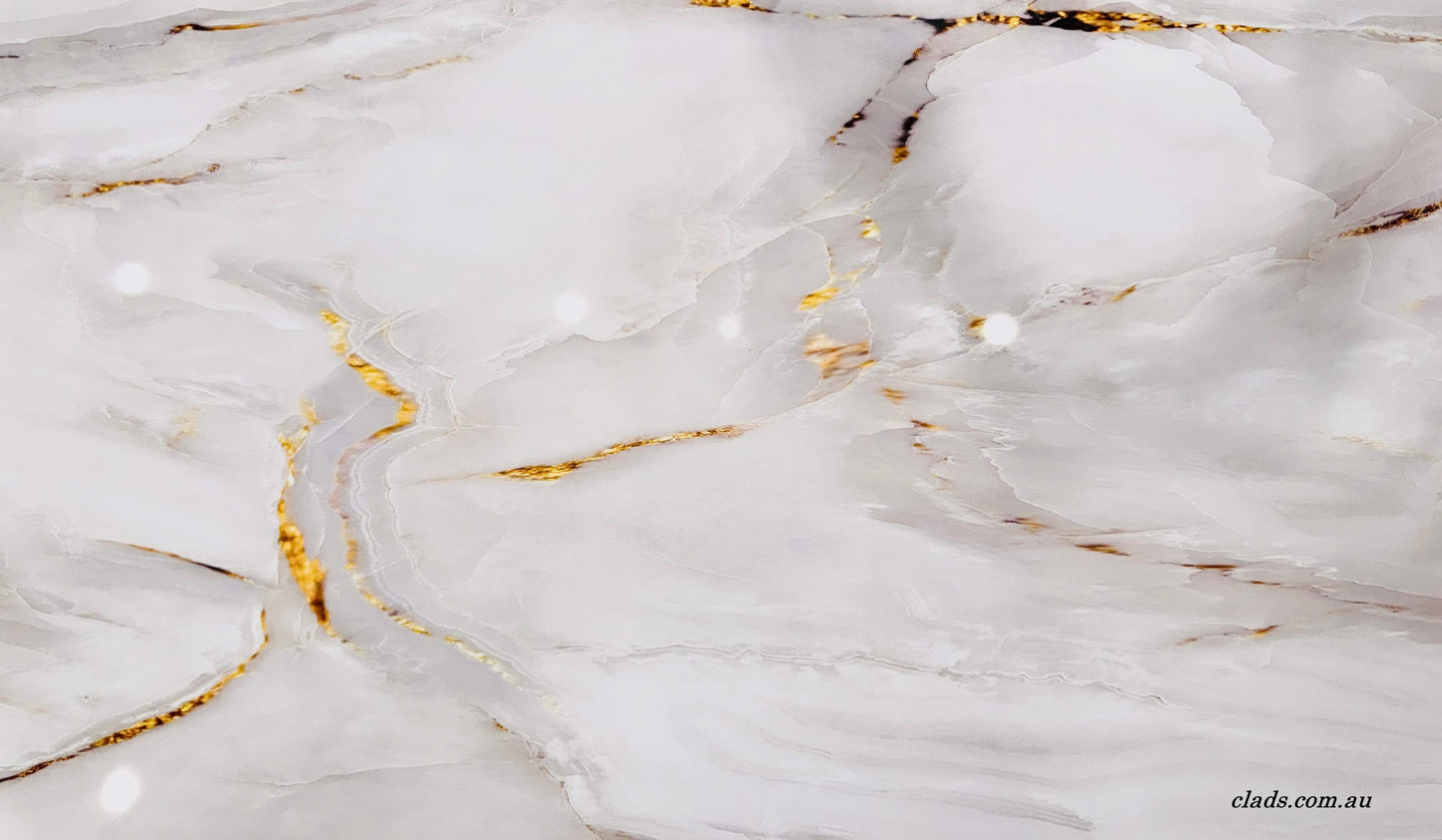 Glossy Marble Sheet in White Gold Color 2.7 Meter - Cladding Supplies Of Australia