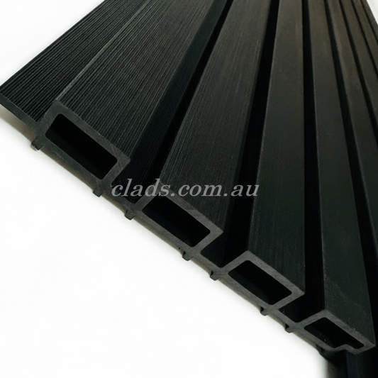 External Cladding In Black 4 Slat 2.4 M - Cladding Supplies Of Australia