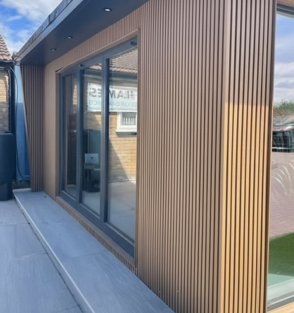 External Cladding In Light Teak 4 Slat 3 M - Cladding Supplies Of Australia