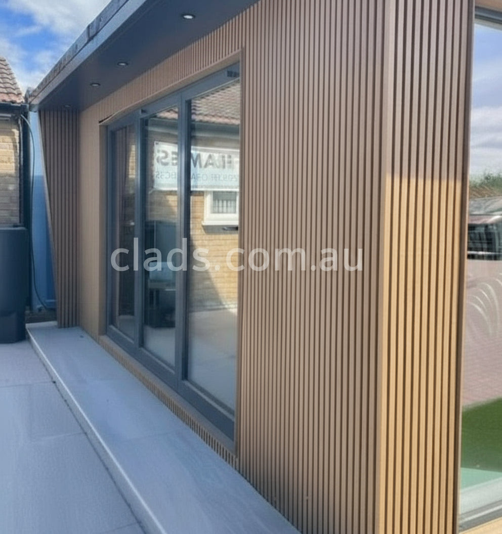 External Cladding In Light Teak 4 Slat 3 M - Cladding Supplies Of Australia