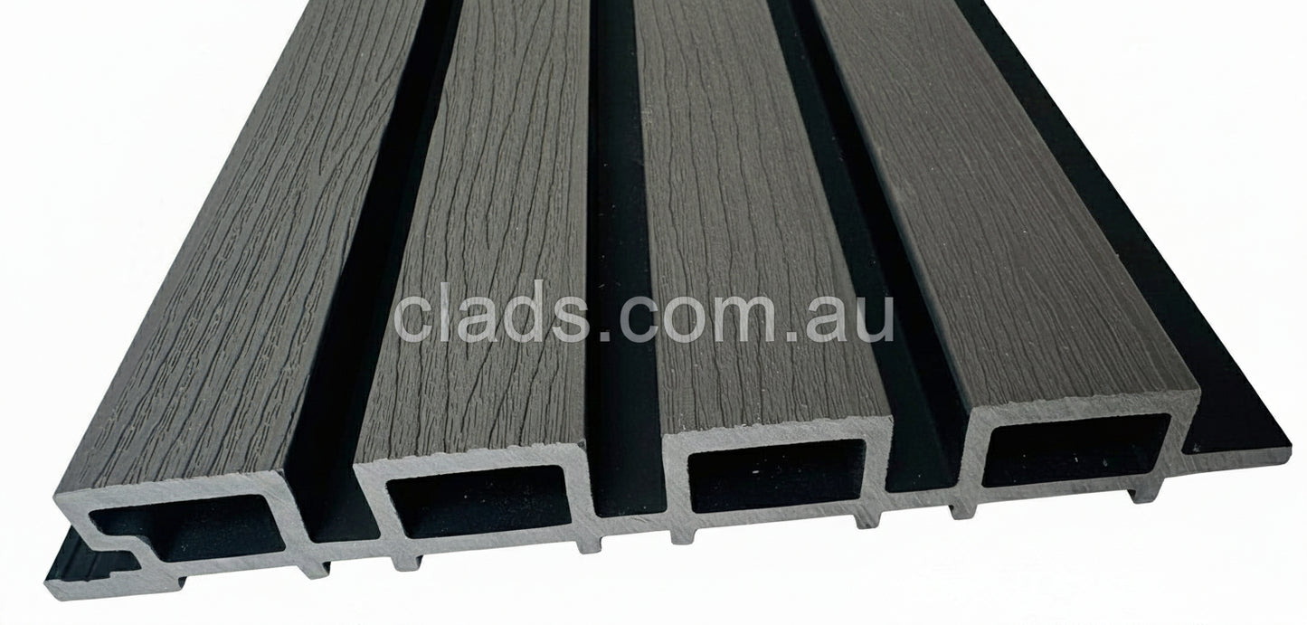 External Half Cladding In Charcoal Grey Tree Pattern 4 Slat 5.8 M - Cladding Supplies Of Australia