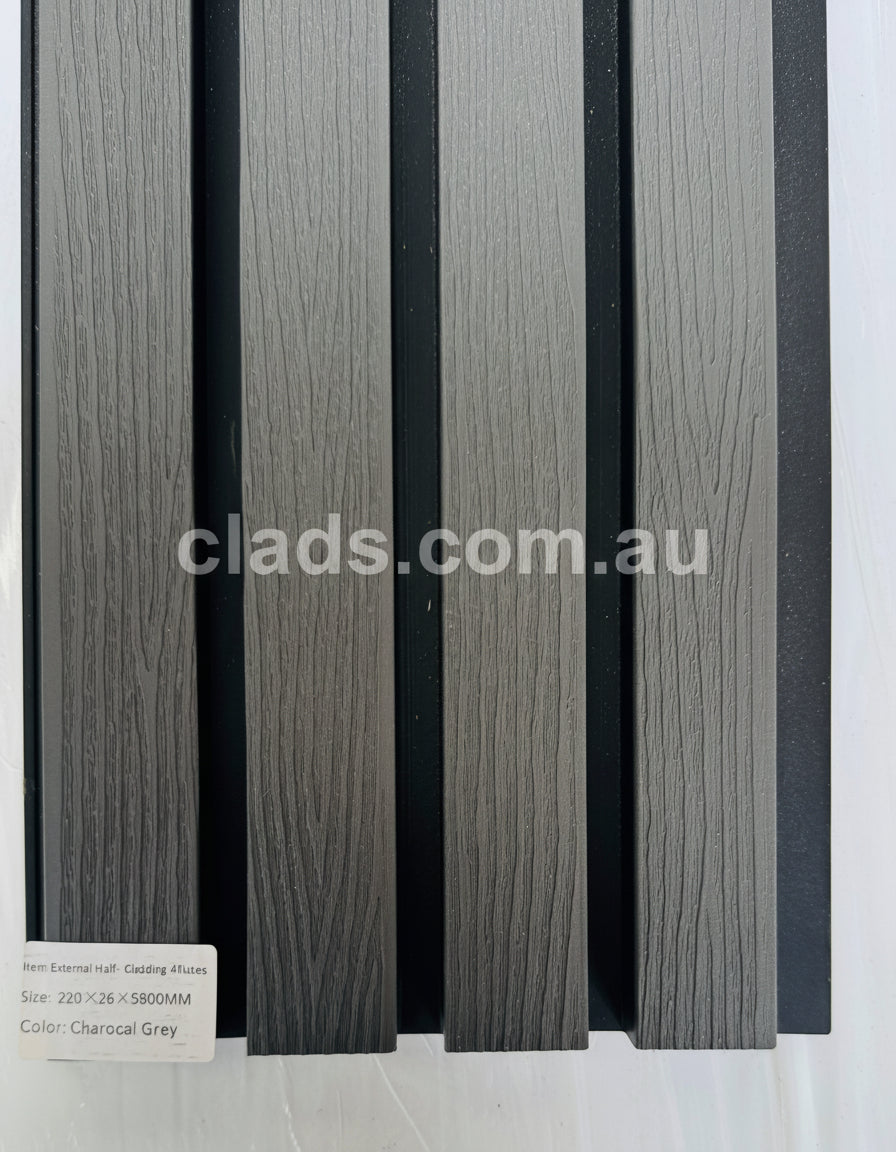External Half Cladding In Charcoal Grey Tree Pattern 4 Slat 5.8 M - Cladding Supplies Of Australia