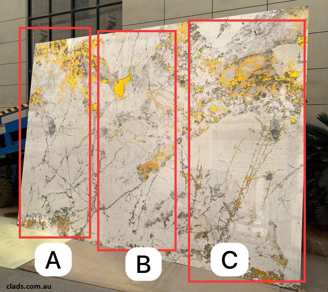 Marble Sheet in 3D Gold 3 M - Cladding Supplies Of Australia