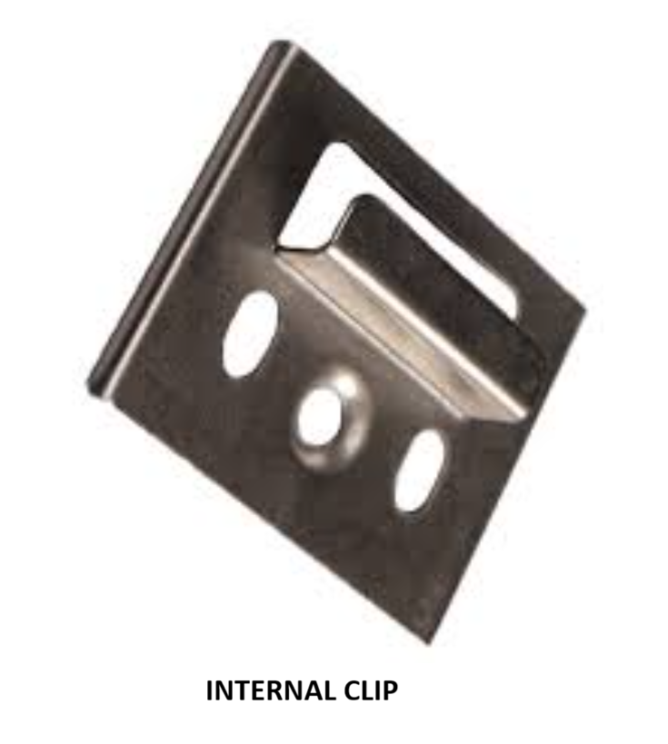 Cladding Supplies Of Australia internal cladding accessories with metal cladding clip for secure panel installation.