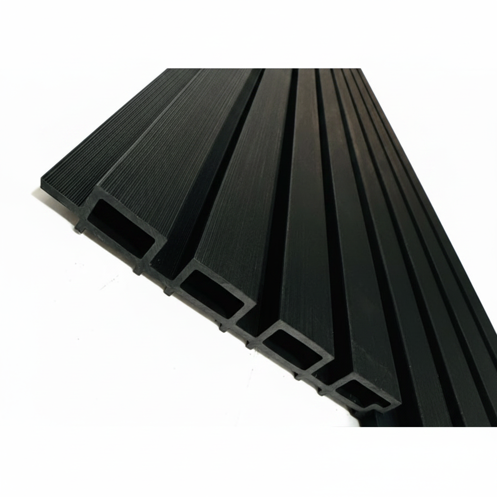 External Log Cladding External Cladding In Midnight Black 4 Slat