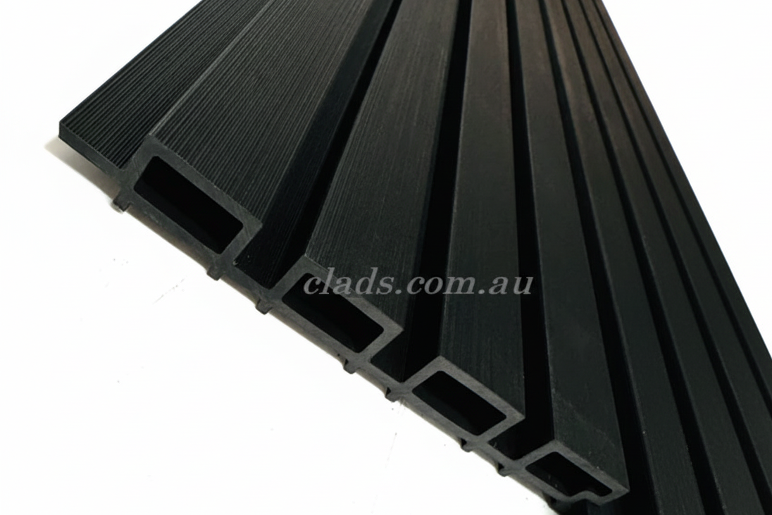 External Cladding In Midnight Black 4 Slat - Cladding Supplies Of Australia