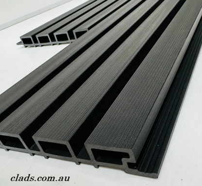 External Cladding In Midnight Black 4 Slat - Cladding Supplies Of Australia