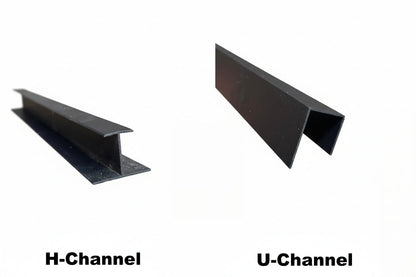 Aluminum H and U channel for external cladding, showcasing durable metal accessories from Cladding Supplies of Australia.