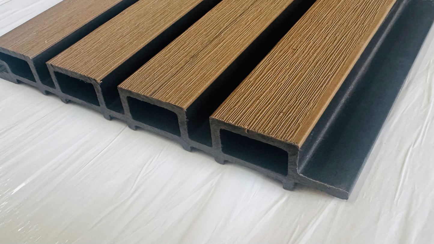 External Half Cladding In Walnut Tree Pattern 4 Slat - Cladding Supplies Of Australia