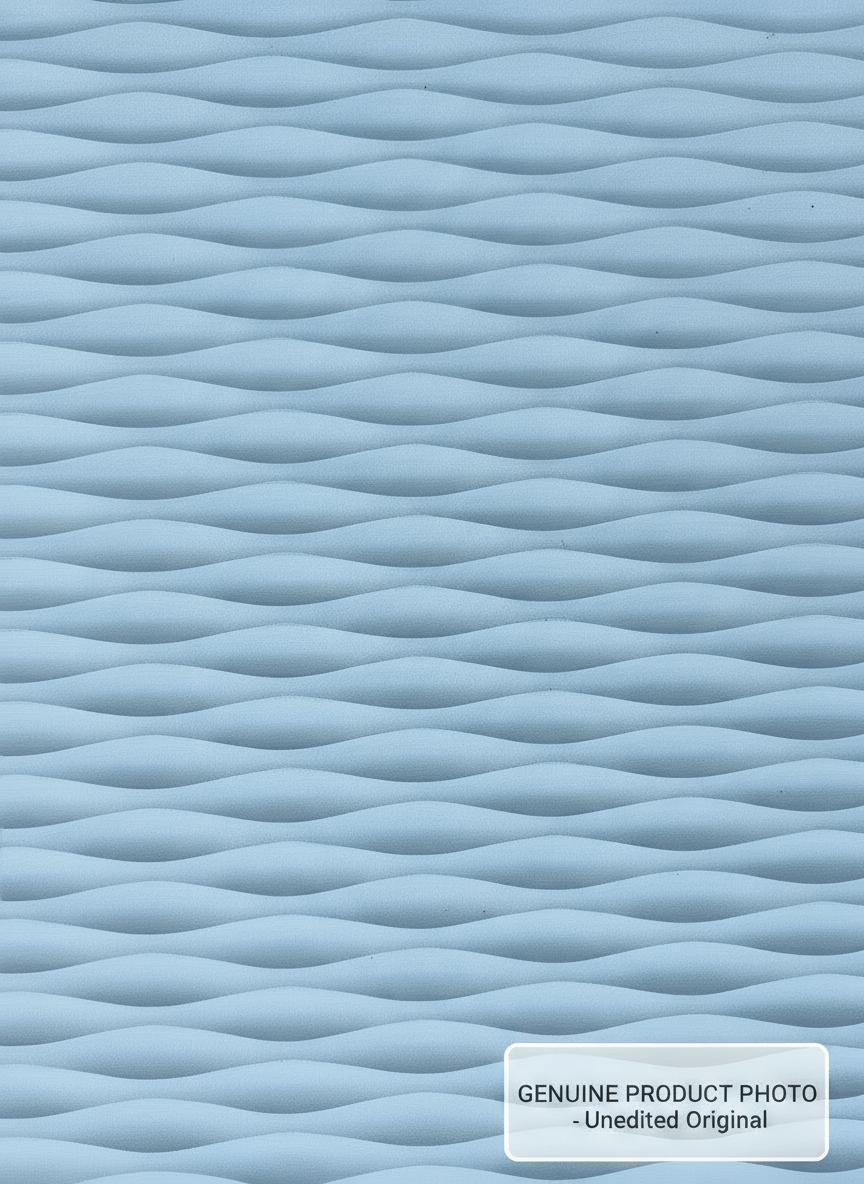 Close-up of a textured blue surface with wavy patterns