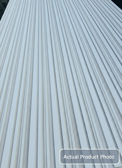 Close-up of Fiber cement cladding with a light blue color.