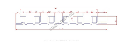 Internal Cladding LK 3008 Color 6 Slat 2.7 Meter