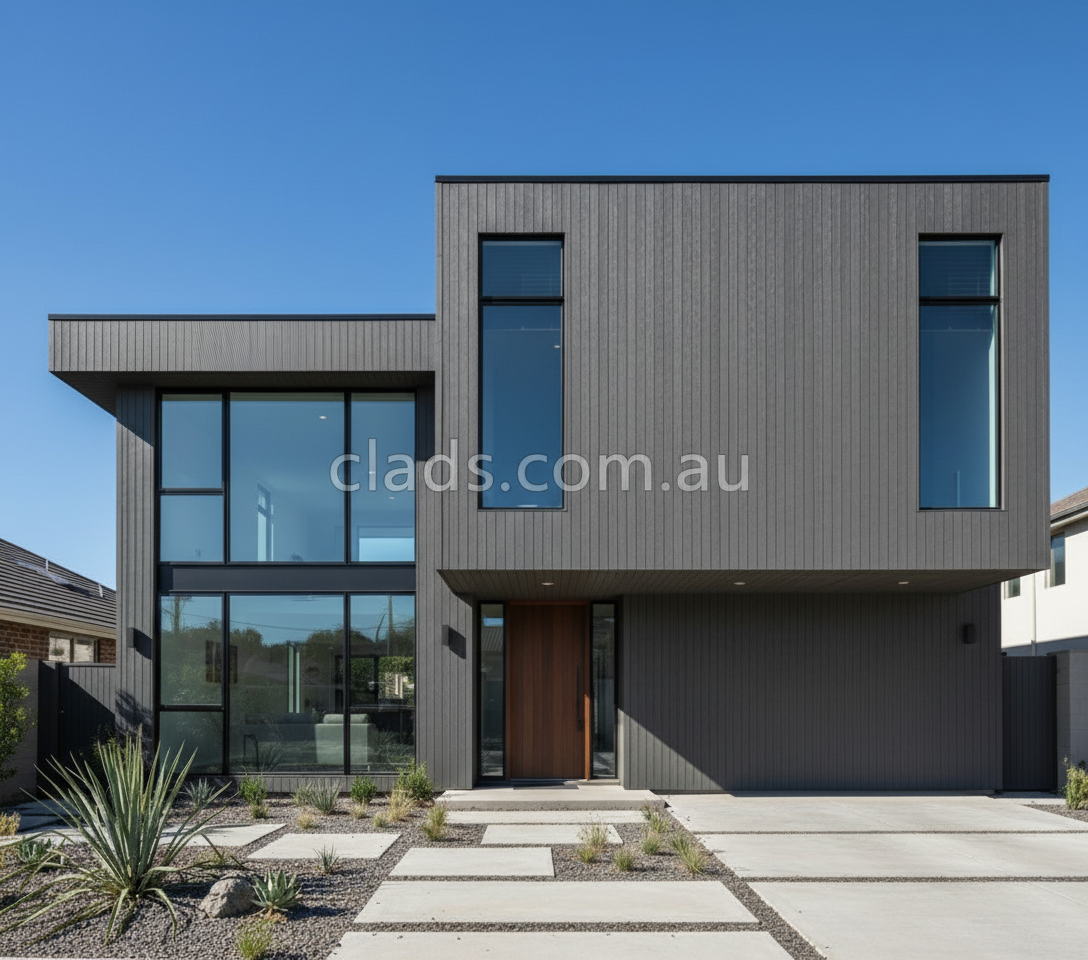 External Half Cladding in Charcoal Grey 4 Slat 3 M - Cladding Supplies Of Australia