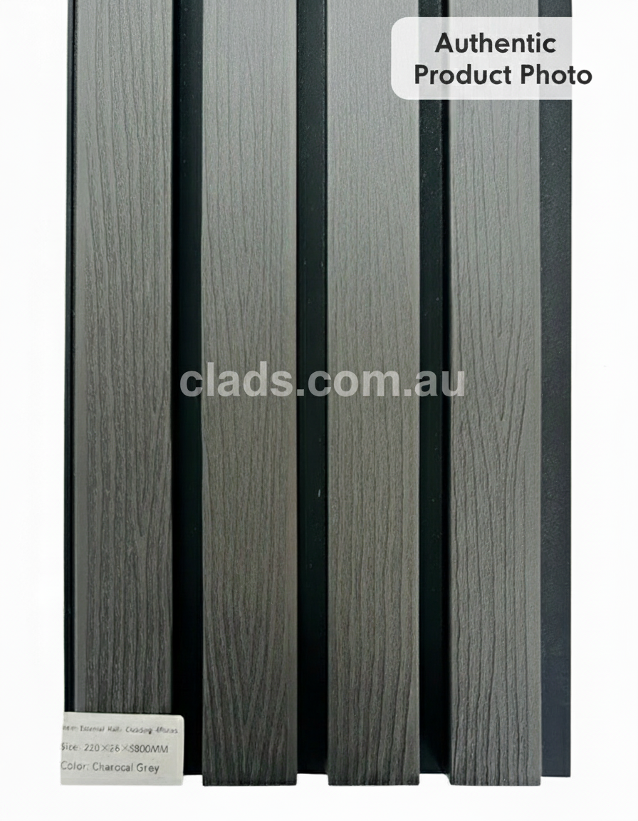 External Half Cladding in Charcoal Grey Tree Pattern 4 Slat