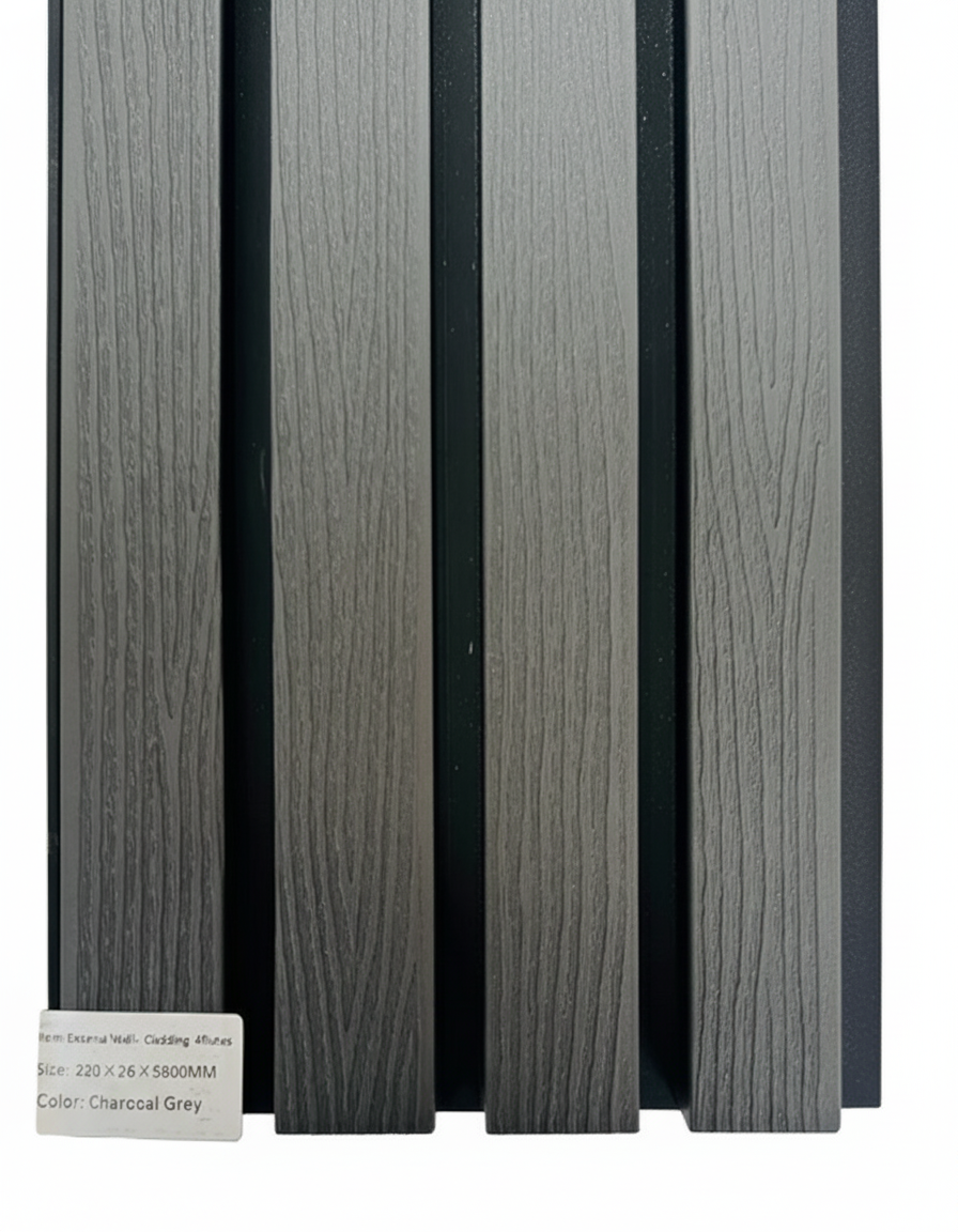 External Half Cladding in Charcoal Grey 4 Slat 5.8 M