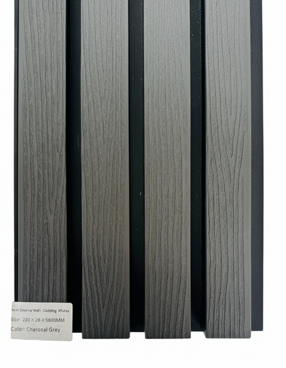 External Half Cladding in Charcoal Grey 4 Slat 5.8 M