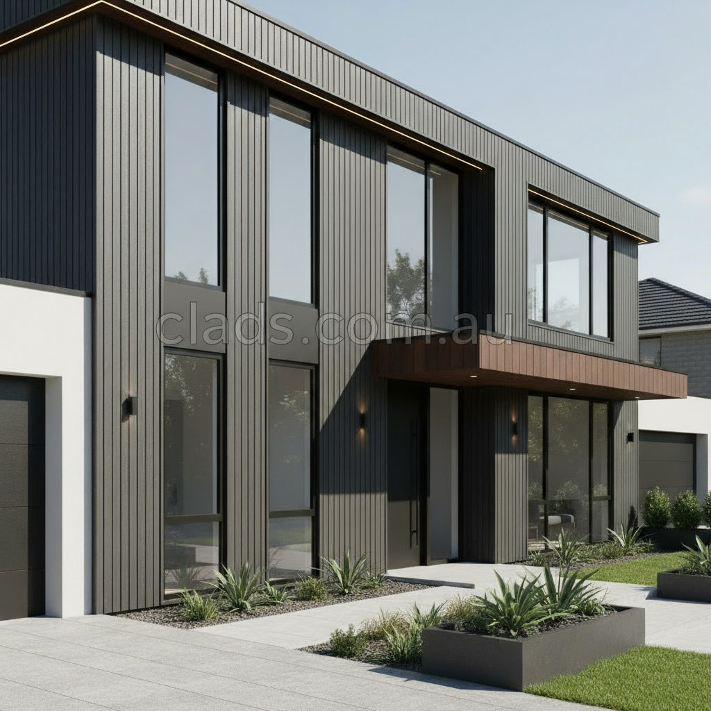 External Half Cladding in Charcoal Grey Tree Pattern 4 Slat 2.7 M - Cladding Supplies Of Australia