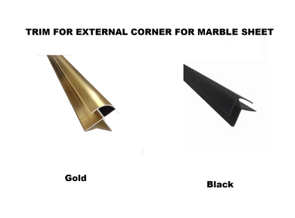 Brushed gold 10mm aluminum external corner trim for stone cladding and marble sheet accessories by Cladding Supplies of Australia.