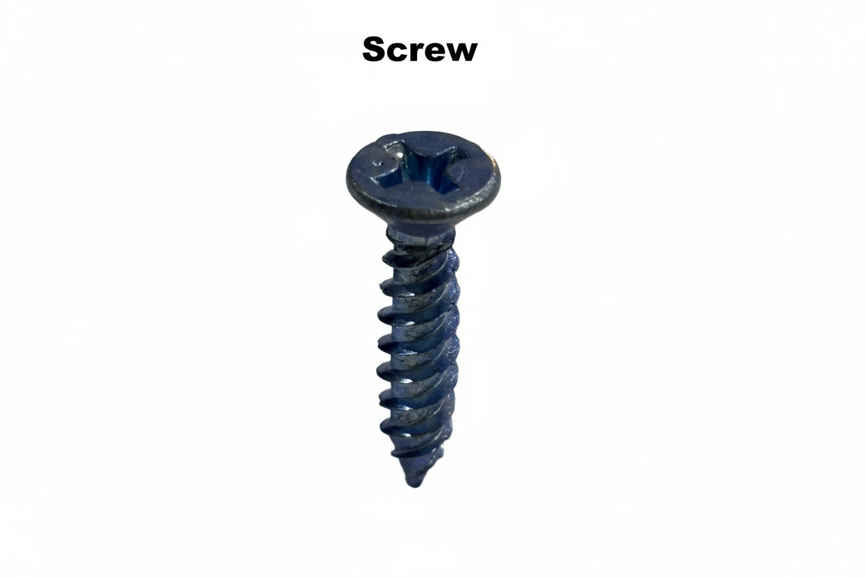 Acoustic panel accessories including screws for Cladding Supplies of Australia acoustic panels, shown in the image.