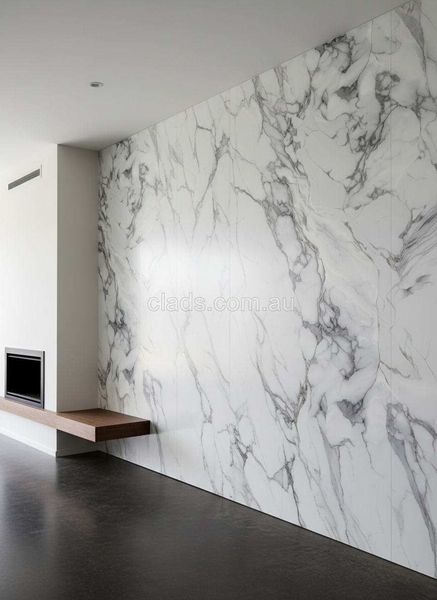 Glossy 3D PVC Natural Stone look Marble Sheet