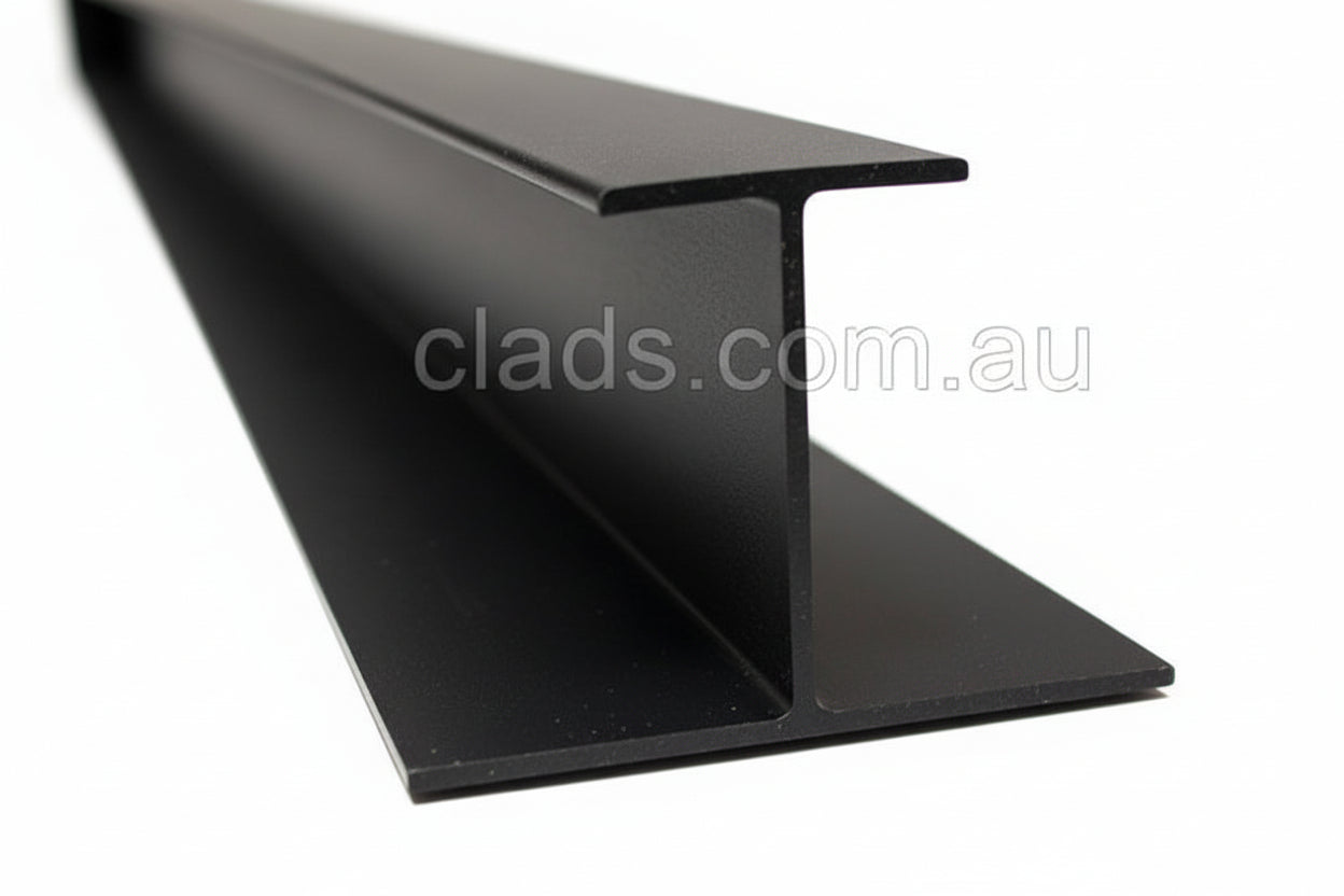 Black metal H type  flashing strip to join Cladding vertically 